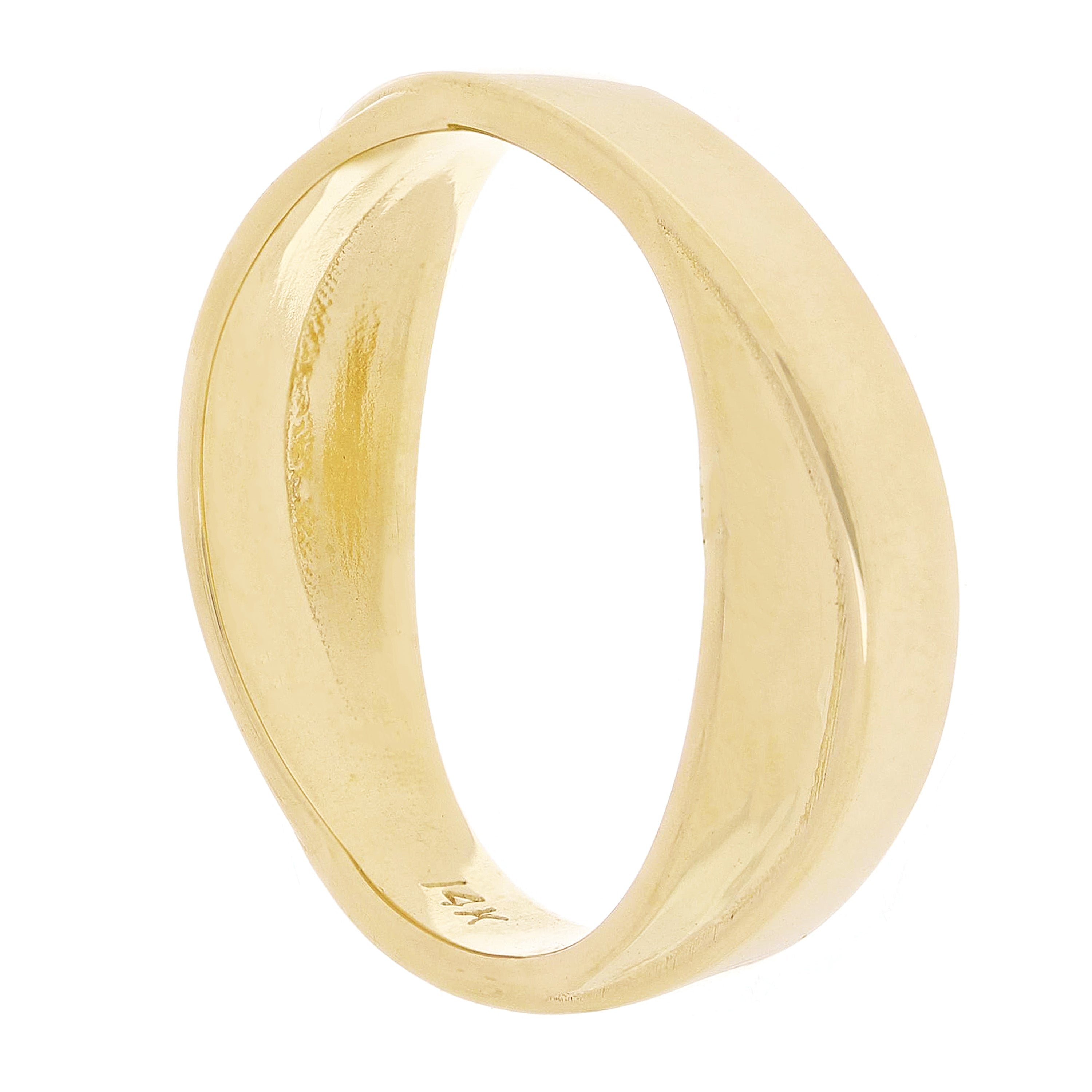 Women's 14k Yellow Gold Overlap Ring Size 8 - 6.4mm 5.4 grams