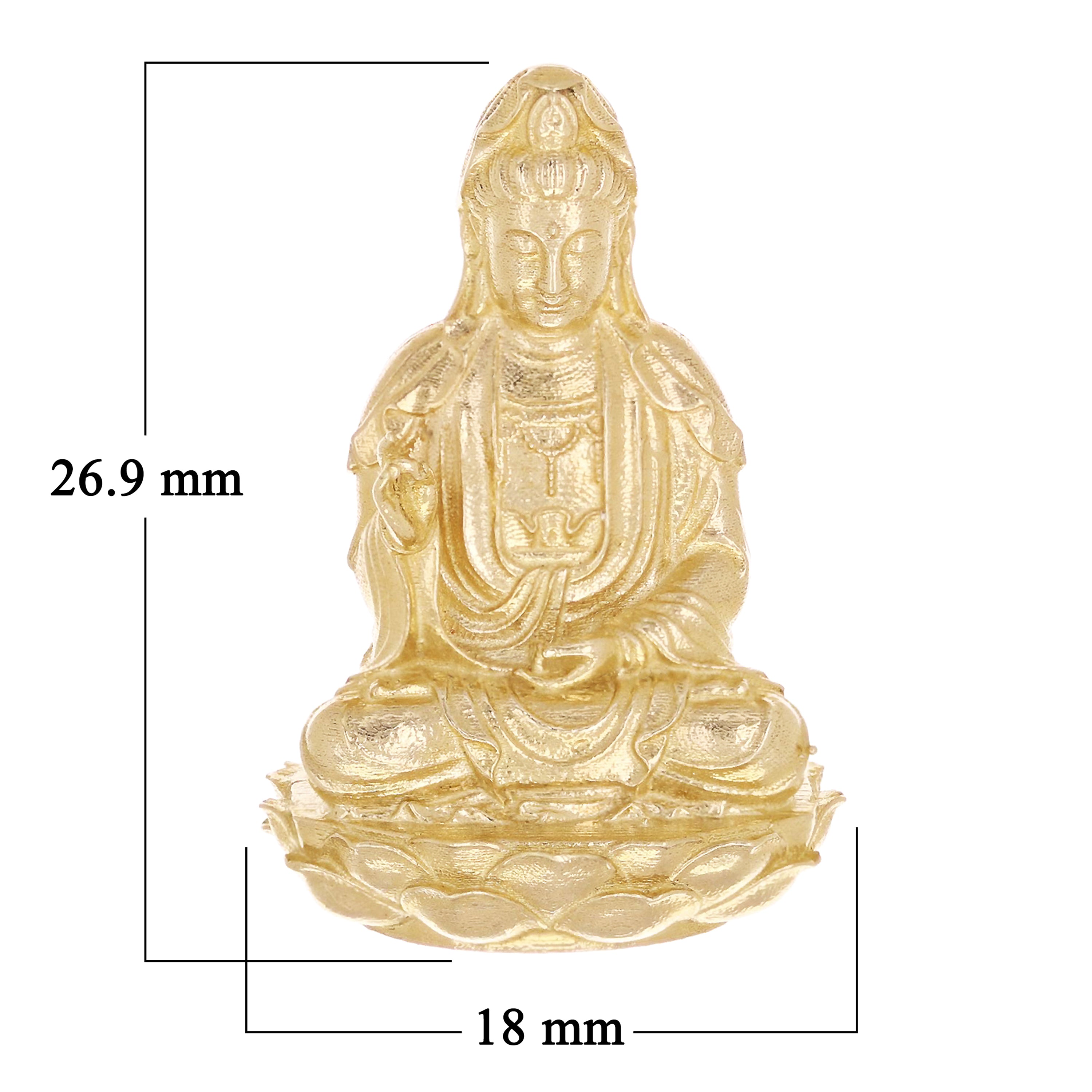 10k Yellow Gold Sitting Tibetan Buddhist Buddha Charm Pendant 1.1" 4.8 grams