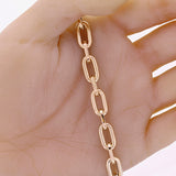 Italian 14k Yellow Gold Hollow Paper Clip Chain Bracelet 7.75" 8mm 8.6 grams