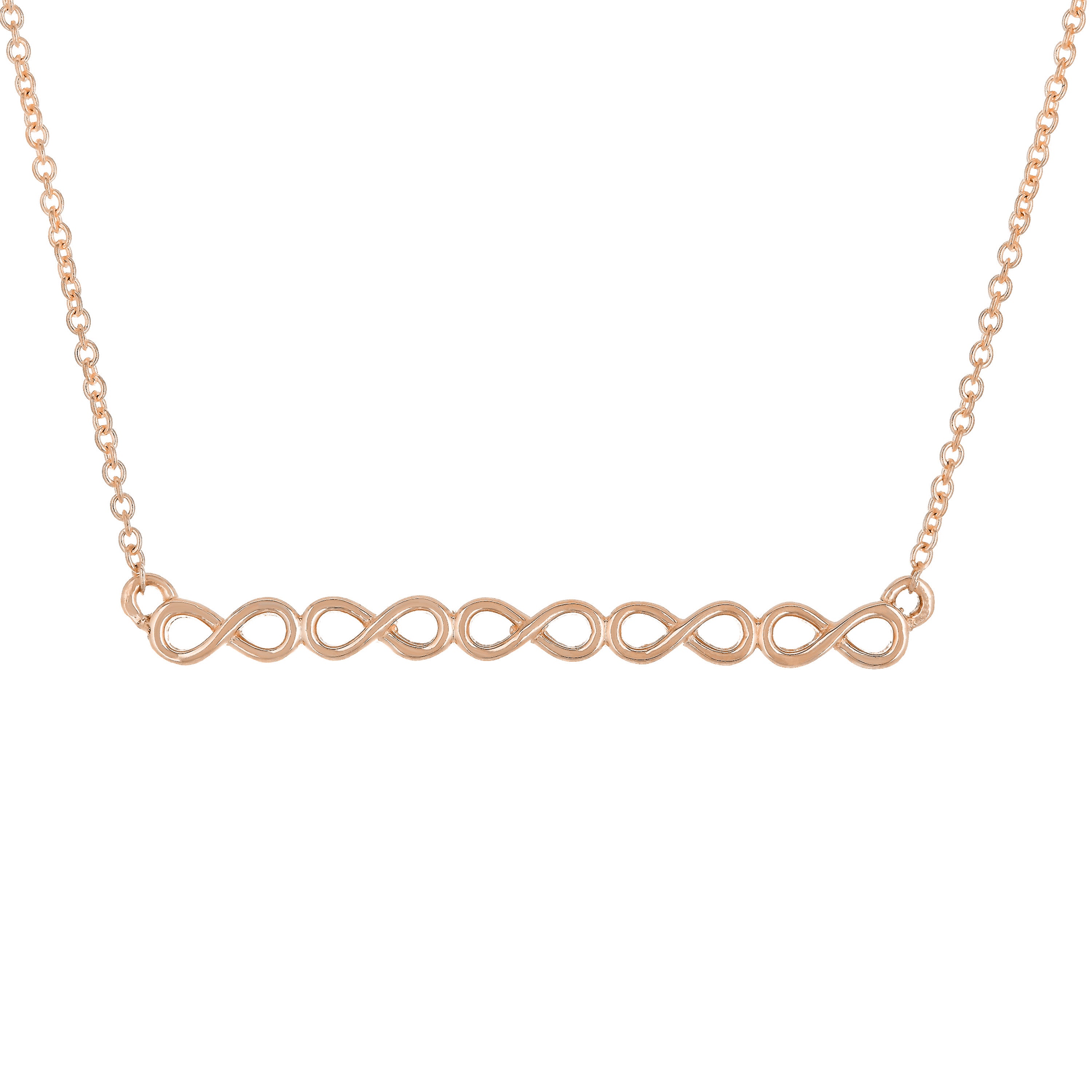 14k Rose Gold Infinity Symbol Bar Necklace 20" 2.5 grams - Rose