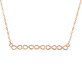 14k Rose Gold Infinity Symbol Bar Necklace 20" 2.5 grams - Rose