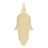 14k Yellow Gold High Polished Hamsa Charm Pendant 1.4" 5.5 grams