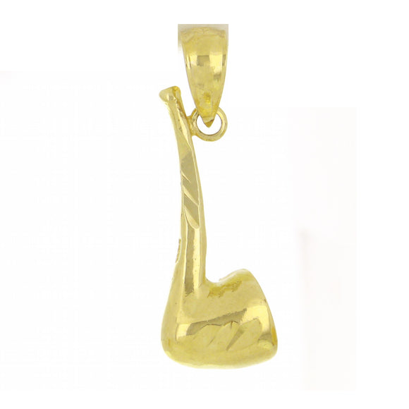 14k Yellow Gold Smoke Tobacco Cigar Pipe Charm Pendant 2.2 grams