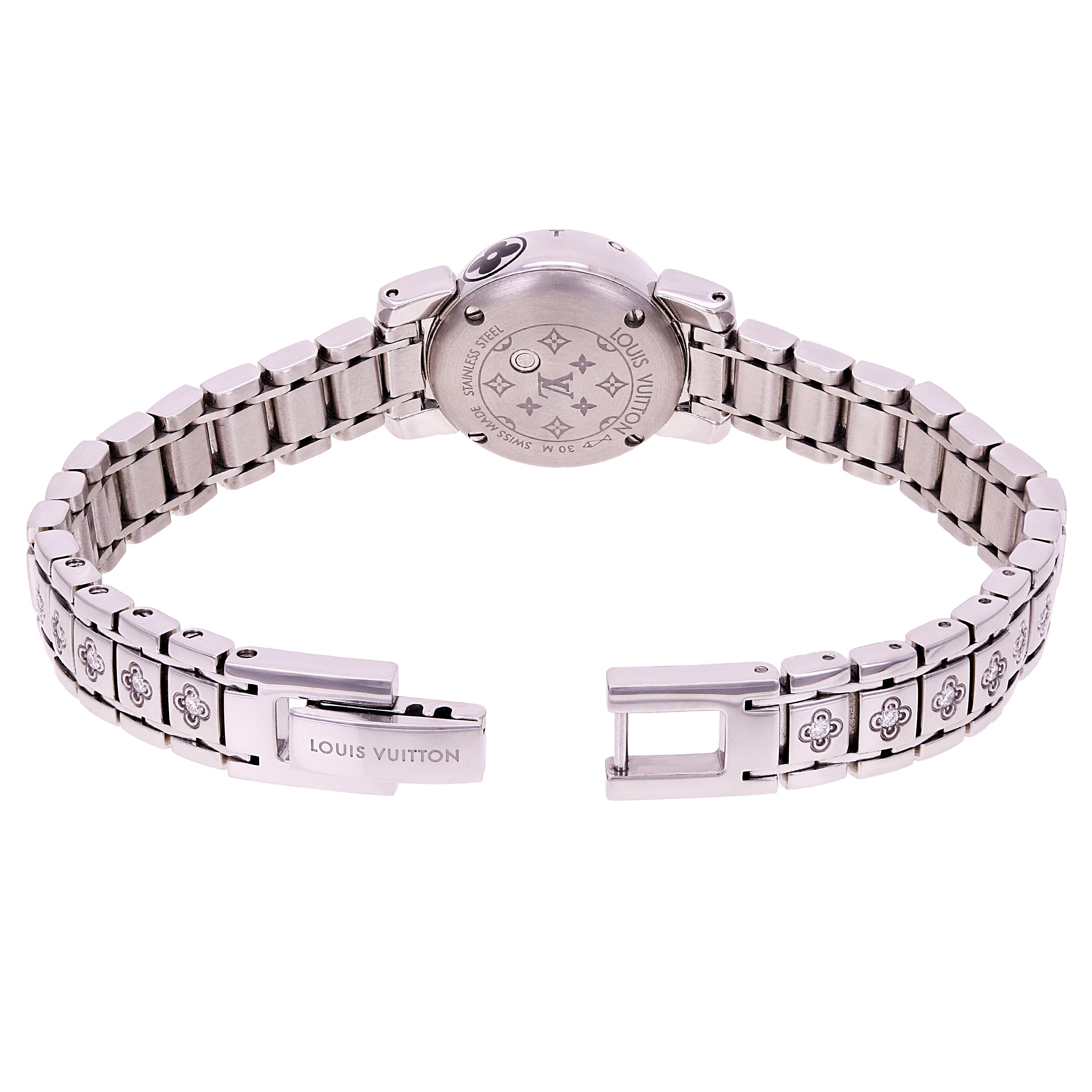 Louis Vuitton Ladies Tambour Bijou Stainless Steel and Factory Diamonds Quartz