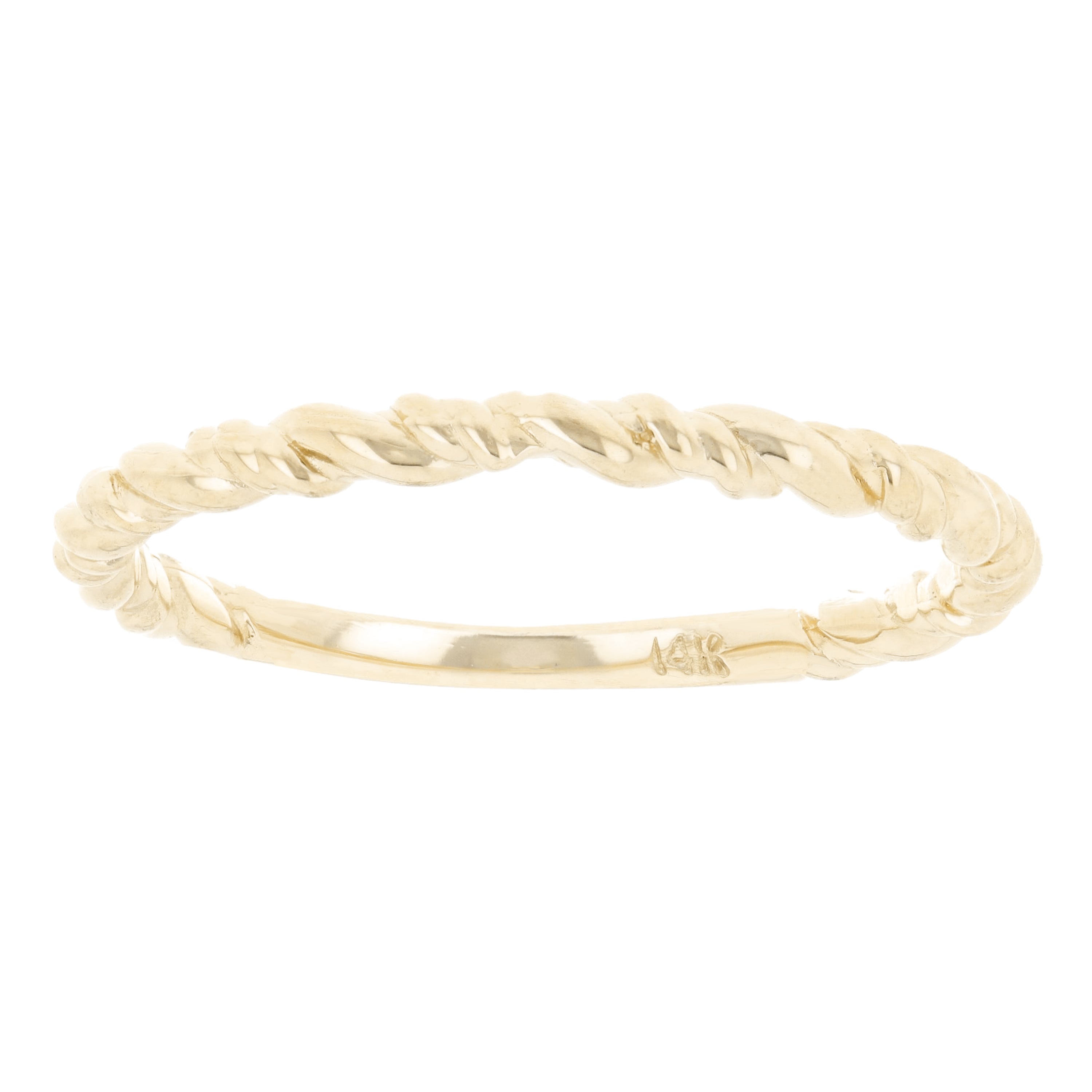 14k Yellow Gold Twisted Rope Stackable Ring 1.6 grams Size 6.75 - Yellow