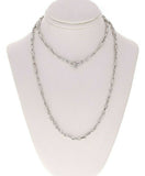 14k White Gold Handmade Fashion Link Necklace 24" 3.2mm 26.6 grams - White