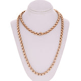 14k Rose Gold Handmade Fashion Link Necklace 26" 4.5mm 52 grams - Rose,26"