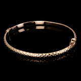 Italian 14kt Yellow Gold Hollow Faceted Bangle Bracelet 7" 3.65mm 3.8 grams
