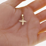 14k Yellow Gold Calvary 3 Cross Religious Charm Pendant 23x16mm 1 gram