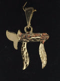 14k Yellow Gold Hebrew Symbol to Life Jewish Chai Charm Pendant 1.25" 3.6 grams - Big