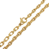10k Yellow Gold Handmade Square Rectangle Link Chain Necklace 18" 4.5mm 28.5g - 18" 28.5 grams