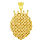 14k Yellow Gold Solid Diamond Cut Lion Head Pendant 2.2" 13.3 grams