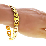 Men's 10k Yellow Gold Solid Concave Mariner Chain Bracelet 7" 13mm 29.5 grams - 7" 29.5 grams