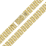14k Yellow Gold Solid Watch Band Link Bracelet 8-8.5" 8.5mm 24.5 grams - 8.5" 24.5 grams