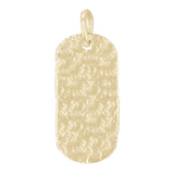 10k Yellow Gold Hammered Finish Dog Tag Charm Pendant 1.6" 7 grams - Yellow
