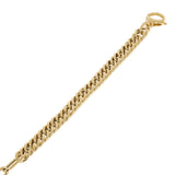 Italian 14k Yellow Gold Hollow Cuban & Paper Clip Chain Bracelet 7.5" 5.4mm 3.3g