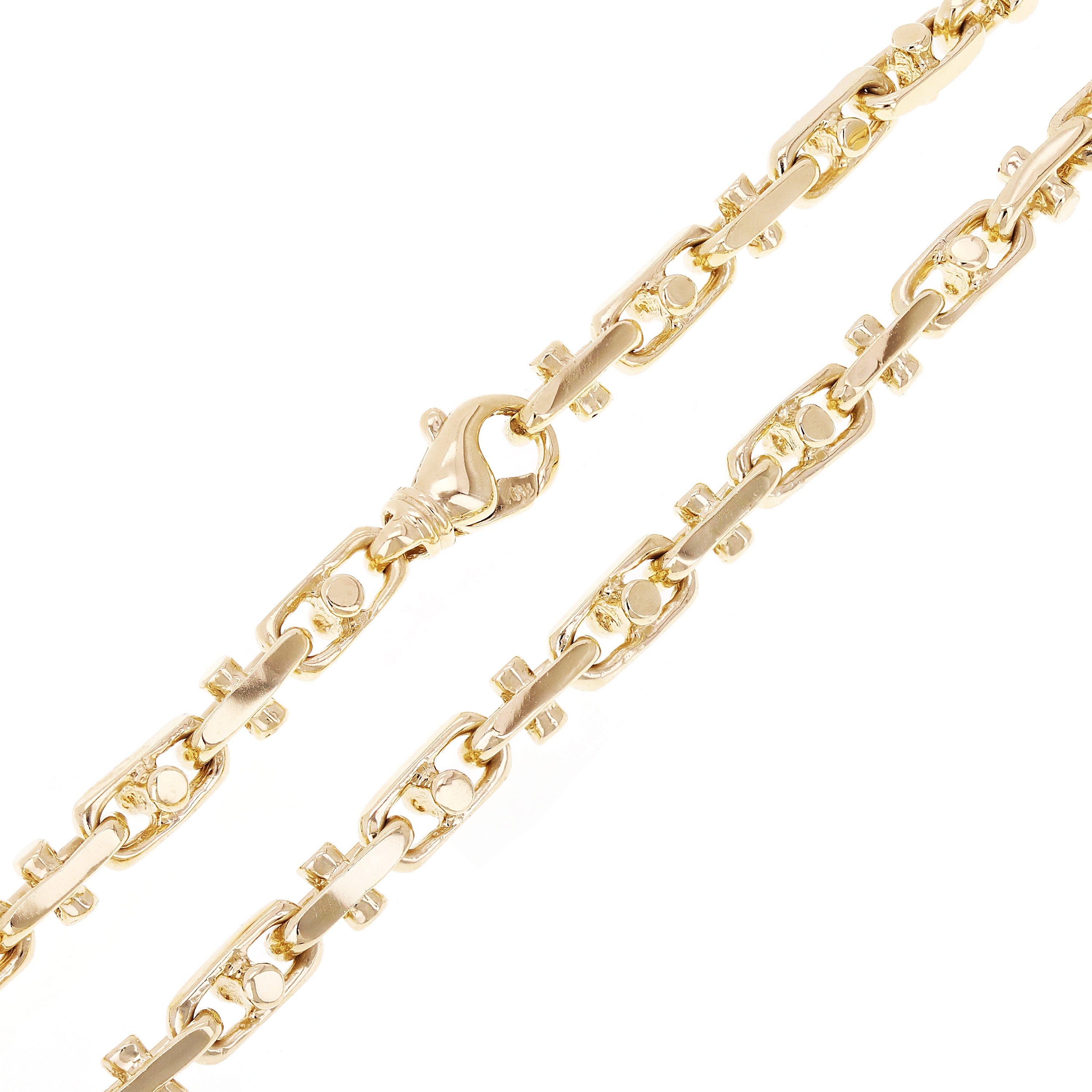 14k Yellow Gold Solid Heavy Handmade Link Chain Necklace 20" 7mm 72.3 grams - 20"