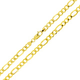 Men's Italian 10k Yellow Gold Hollow Figaro Chain Necklace 22" 6mm 11.7 grams - 22" 11.7 grams