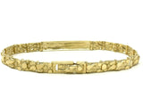 14k Yellow Gold Nugget ID Bracelet Adjustable 8"- 8.5" 7.4mm 17.3 grams