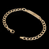 Italian 14k Yellow Gold Engravable Hollow Curb Cuban ID Bracelet 7.5" 4.9 grams
