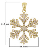 14k Yellow or White Gold 0.50ctw Diamond Snowflake Pendant