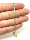 14k Italian Two Tone Gold Solid Chain Anklet Bracelet 8" 1.45mm 1.7 grams