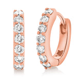 14k Rose Gold 0.50ctw Diamond Huggie Hoop Earrings