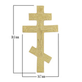 14k Yellow Gold Russian Orthodox Cross Religious Charm Pendant 1.2" 3 grams - Yellow