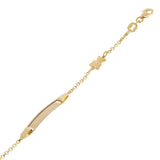 Italian 14k Yellow Gold Engravable Teddy Bear Charm Baby Kids ID Bracelet 5.5"
