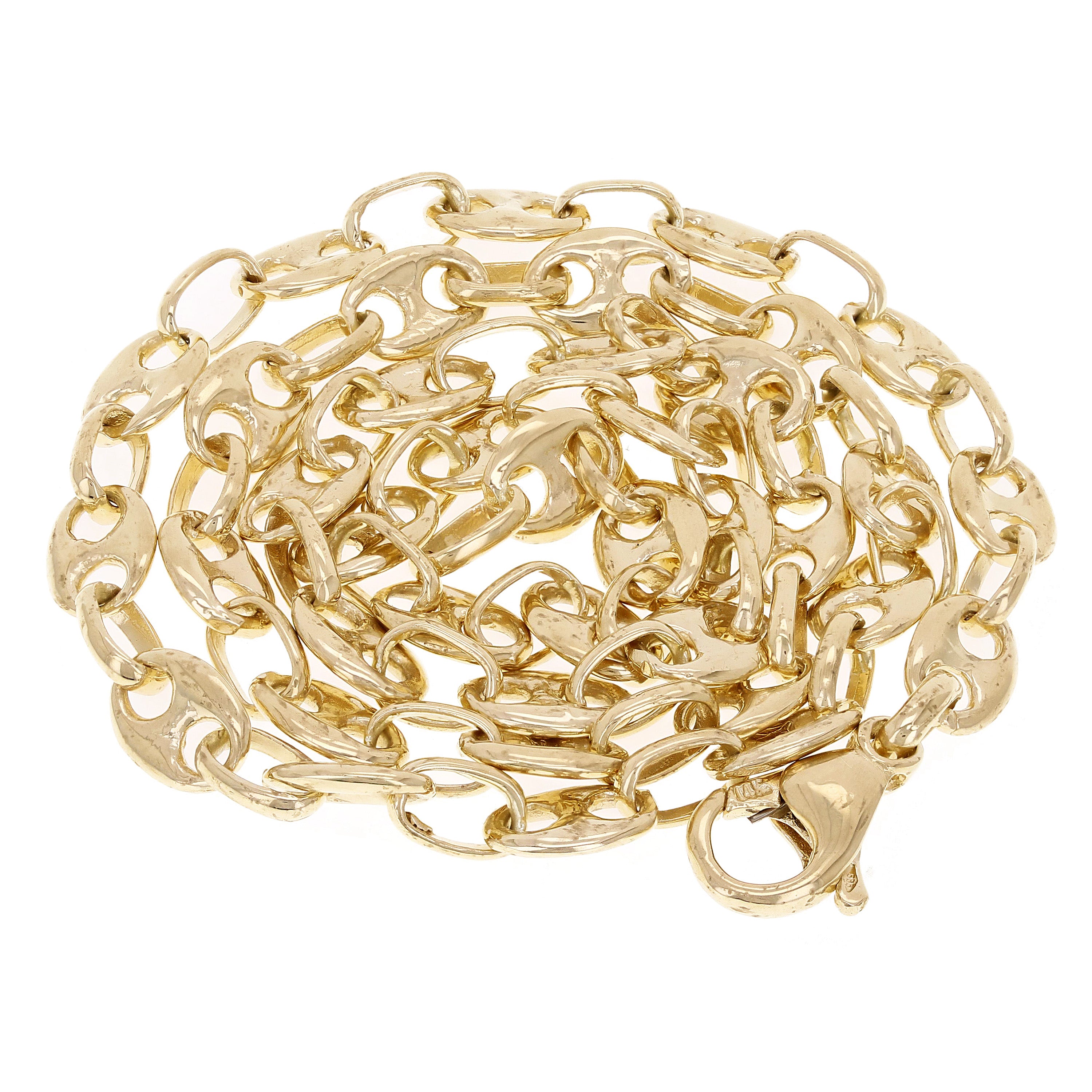 14k Yellow Gold Solid  Mariner Anchor Link Chain Necklace 20" 6.4mm 26gram - 20"