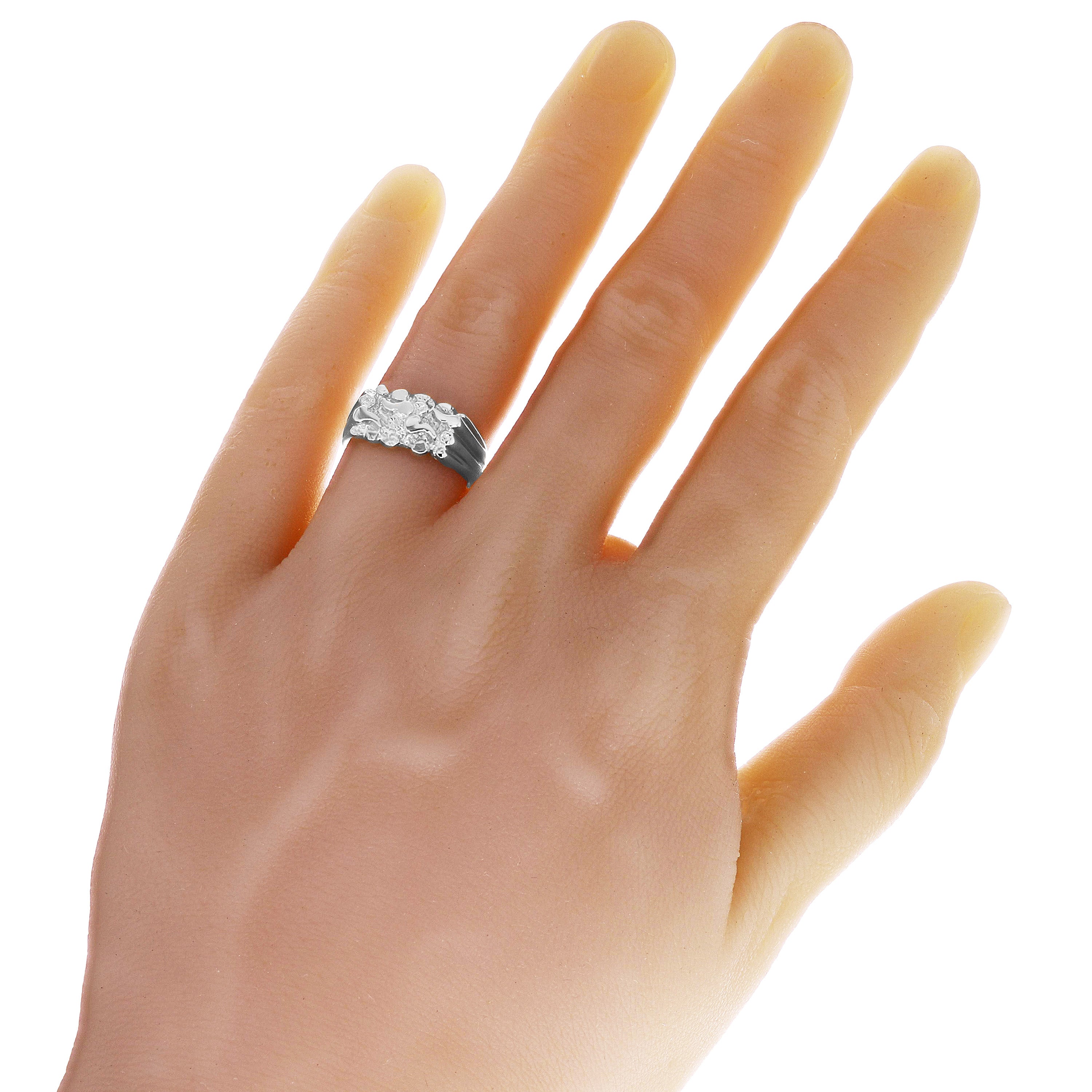 925 Sterling Silver Solid Heavy Nugget Style Ring Size 7 - Ring Size 7