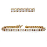 14k Yellow Gold 13.73ctw Diamond Luxury Tennis Bracelet 8"