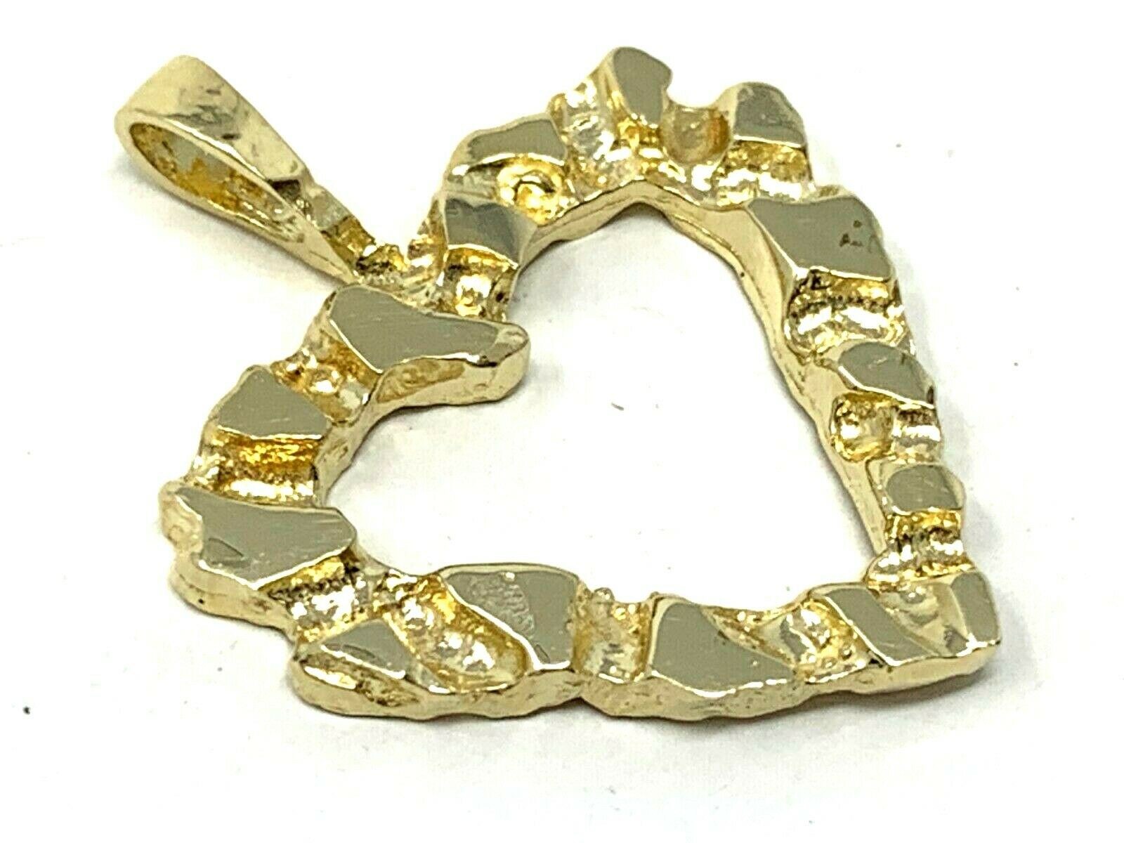 14k Yellow Gold Nugget Heart Charm Pendant 2.3 grams