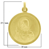 Italian 14k Yellow Gold Reversible Guadalupe & Sacred Heart of Jesus Medal Pendant
