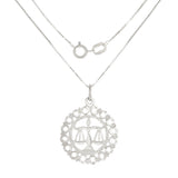 14k Yellow or White Gold LIBRA Zodiac Sign Charm Pendant Necklace 18" - Libra,White