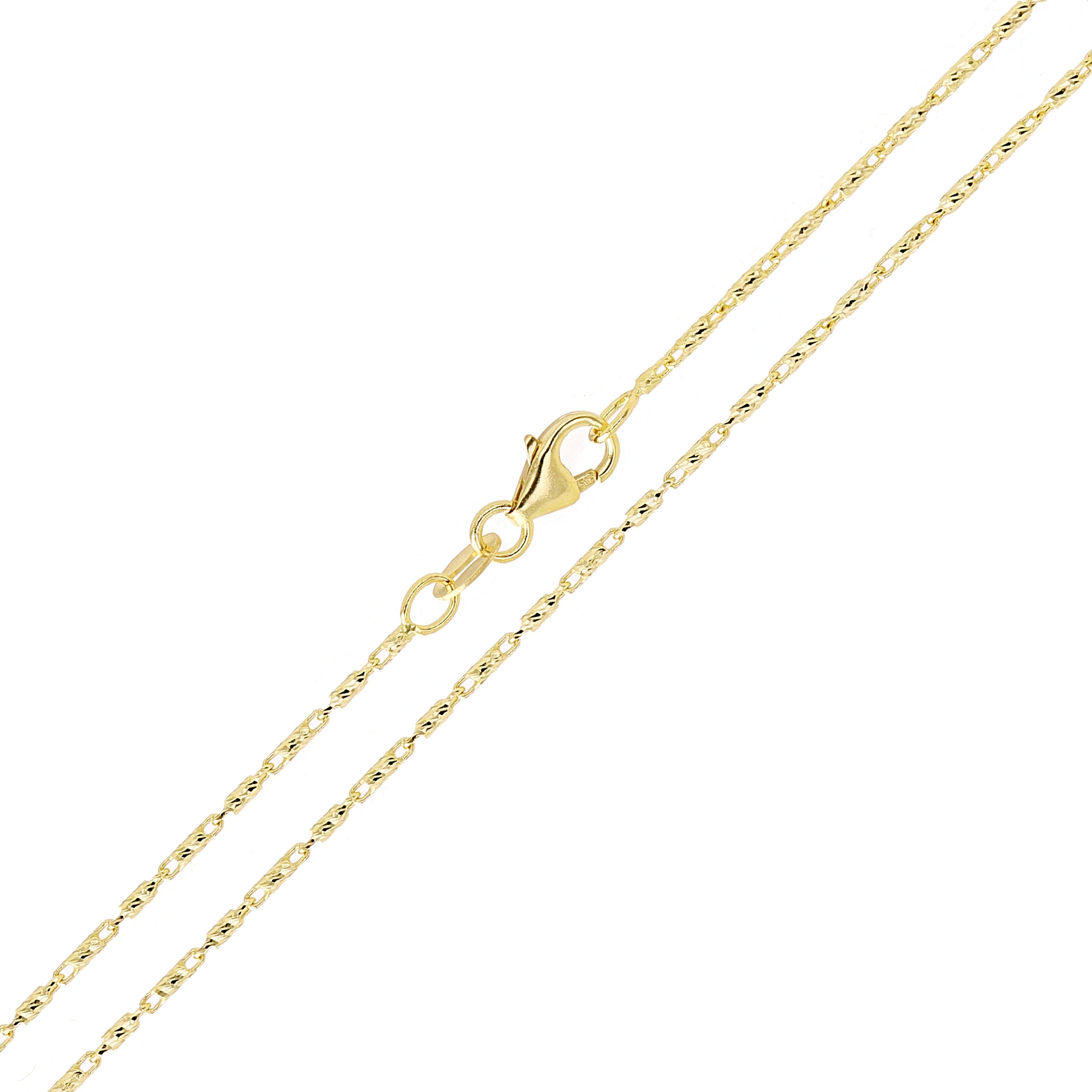 Italian 14k Yellow Gold Solid Raso Chain Necklace 1mm 16" 3 grams - 16" 3 grams