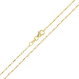 Italian 14k Yellow Gold Solid Raso Chain Necklace 1mm 16" 3 grams - 16" 3 grams