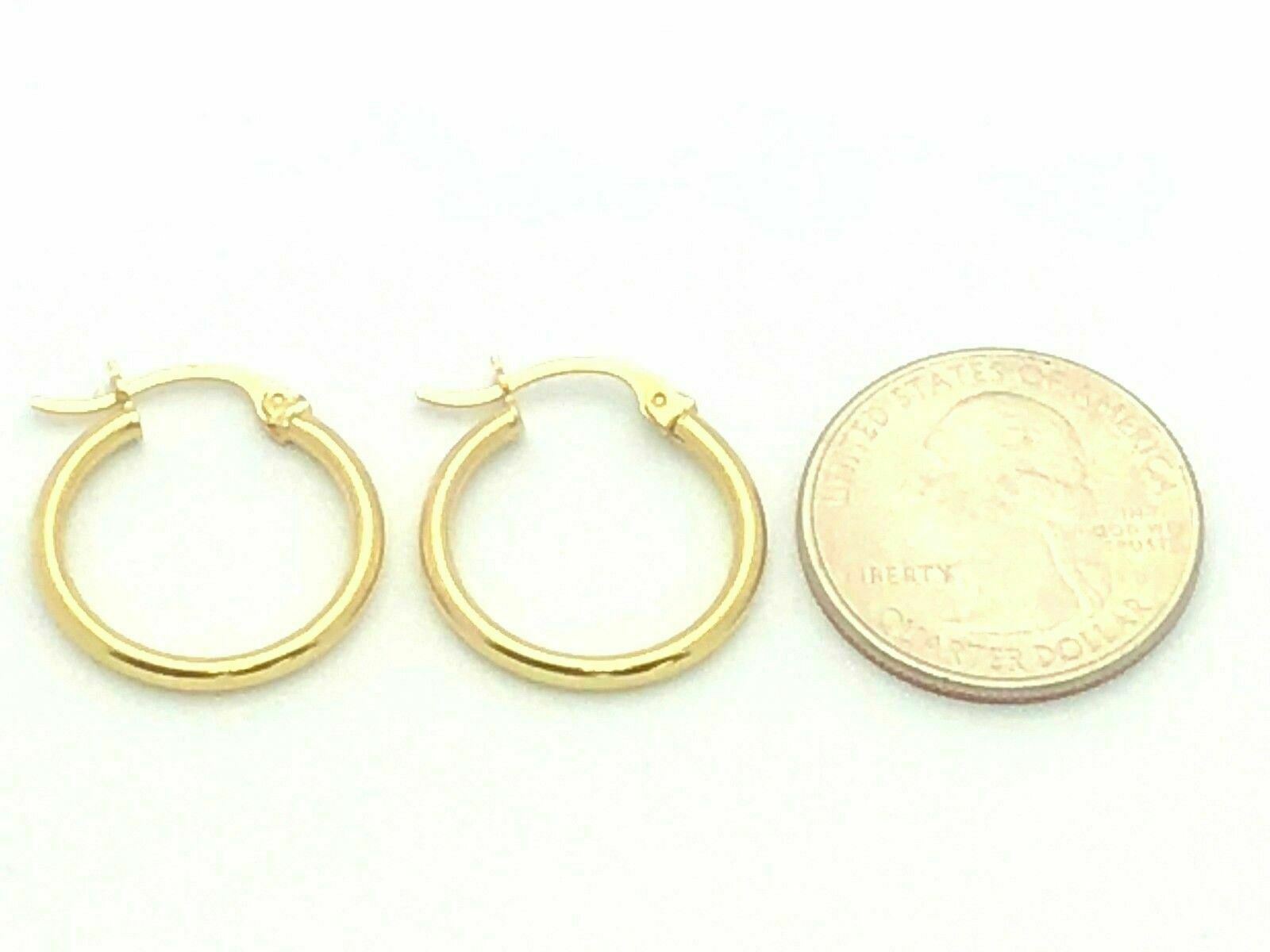 14k Yellow Gold Hollow Round Hoop Loop Earrings 22.3mmx2 mm - 1.5 grams