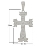 14k White Gold Khachkar Armenian Cross Charm Pendant 4.6 grams - White