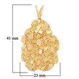 14k Yellow Gold Solid Free Form Nugget Charm Pendant 1.6" 11.3 grams