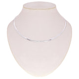 Women's Italian 14k White Gold Omega Necklace Choker 17" 4mm 25.7 grams - 25.7 grams