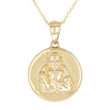 14k Yellow Gold Buddha Medal Necklace 18" 4.6 grams - Yellow