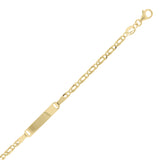 Italian 14k Yellow Gold Engraveable Double Links ID Bracelet 5.5" 4mm 1.7 grams