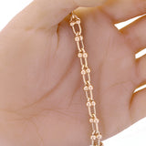 Italian 14k Yellow Gold Textured U Shape Hardwear Link Bracelet 7.5" 8mm 8.6gram