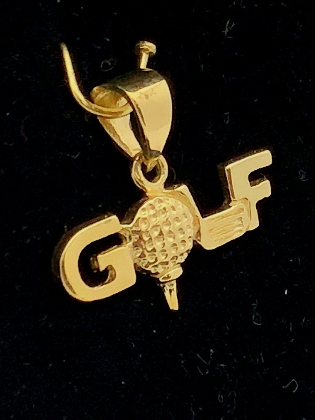 14k Yellow Gold Solid Golf Ball Golf Charm Pendant 1.2 grams - Yellow