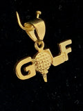 14k Yellow Gold Solid Golf Ball Golf Charm Pendant 1.2 grams - Yellow