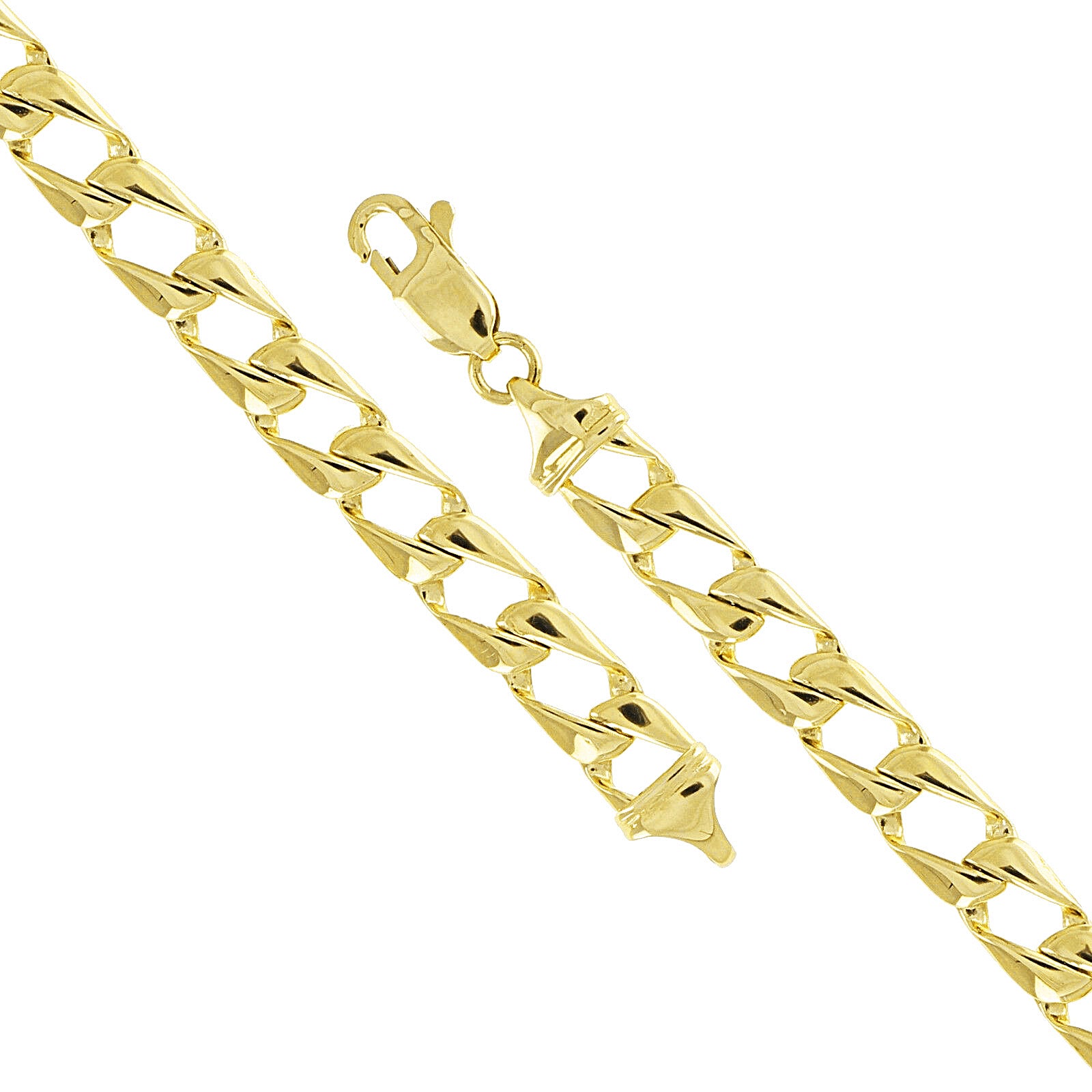10k Yellow Gold Solid Flat Cuban Link Chain Necklace 24" 6.3mm 33 grams - Yellow,24"