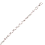 Italian 14k White Gold Hollow Ball Bead Bracelet 8" 3mm 3 grams - White