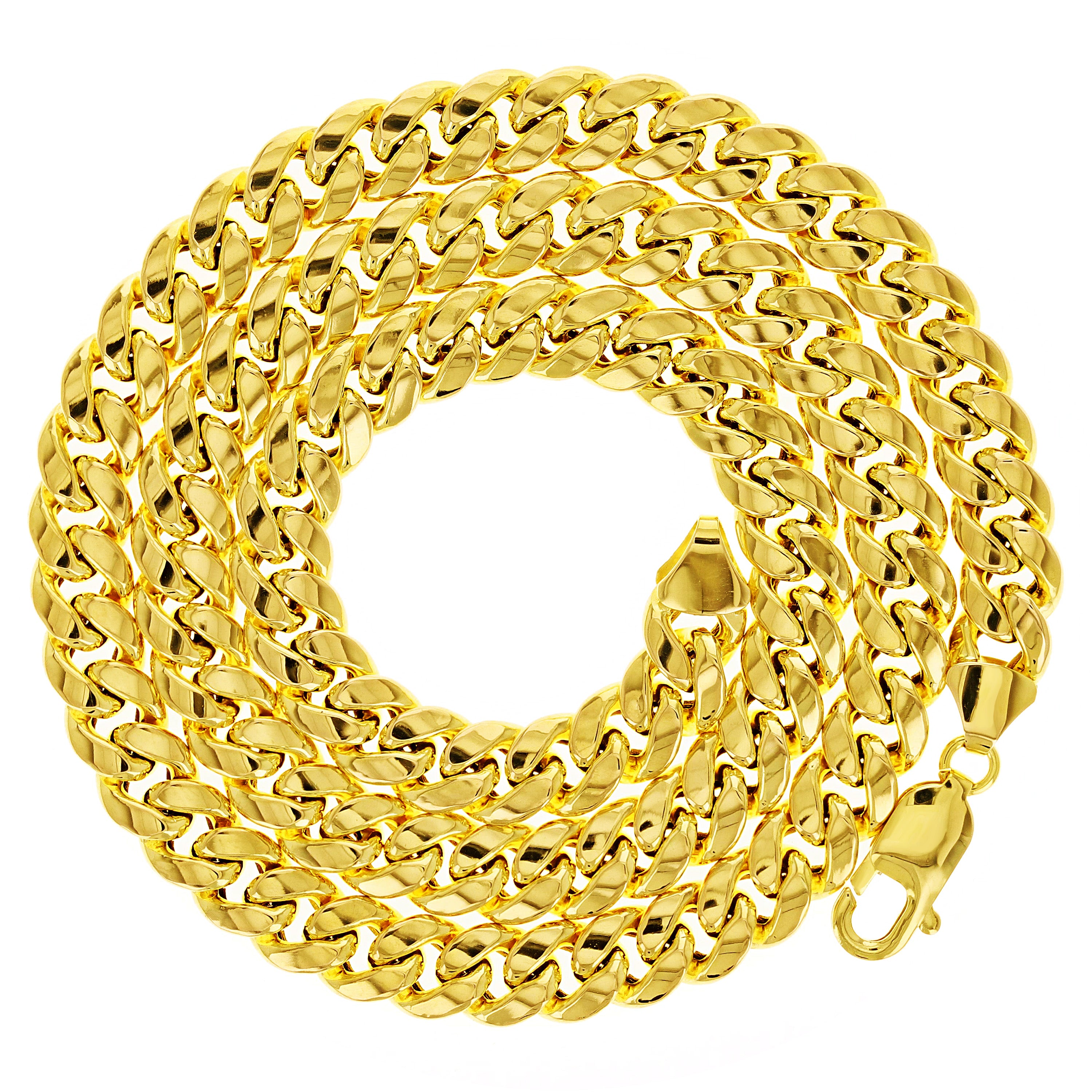 Italian 10k Yellow Gold Hollow Miami Cuban Chain Necklace 20" 7.8mm 29 grams - 20" 29 grams