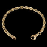 Men's 10k Yellow Gold Solid Diamond Cut Rope Chain Bracelet 7" 6mm 16.5 grams - 7" 16.5 grams